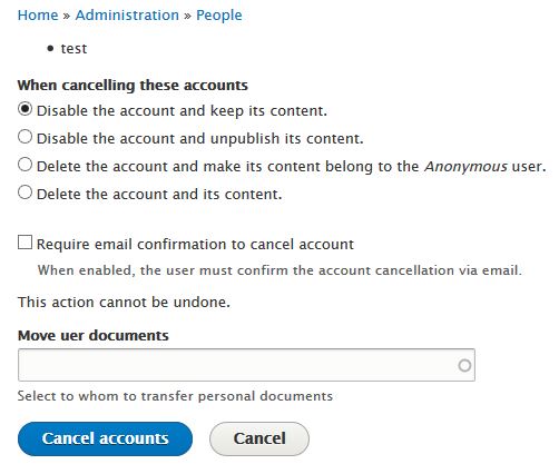 cancel user account after hook